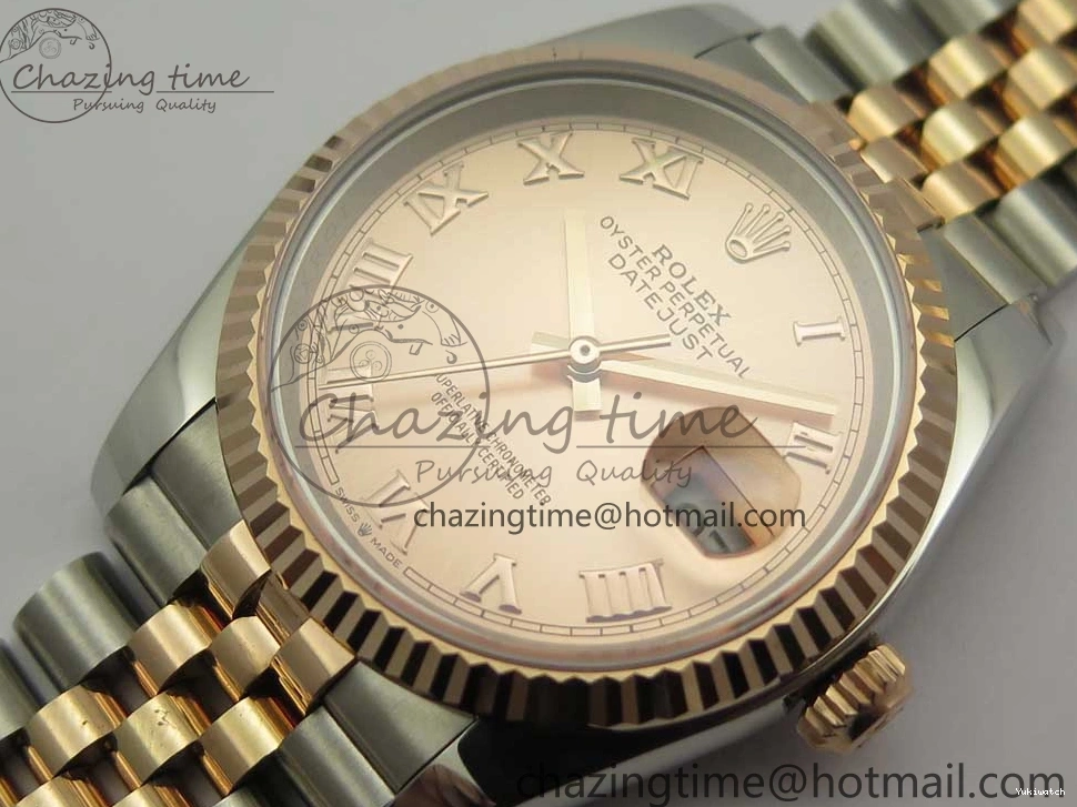 Jubilee RG Dial RG GMF SS 904 Wrapped on RG A2836 Roman Bracelet SS 36mm DateJust Wrapped 116231 0323